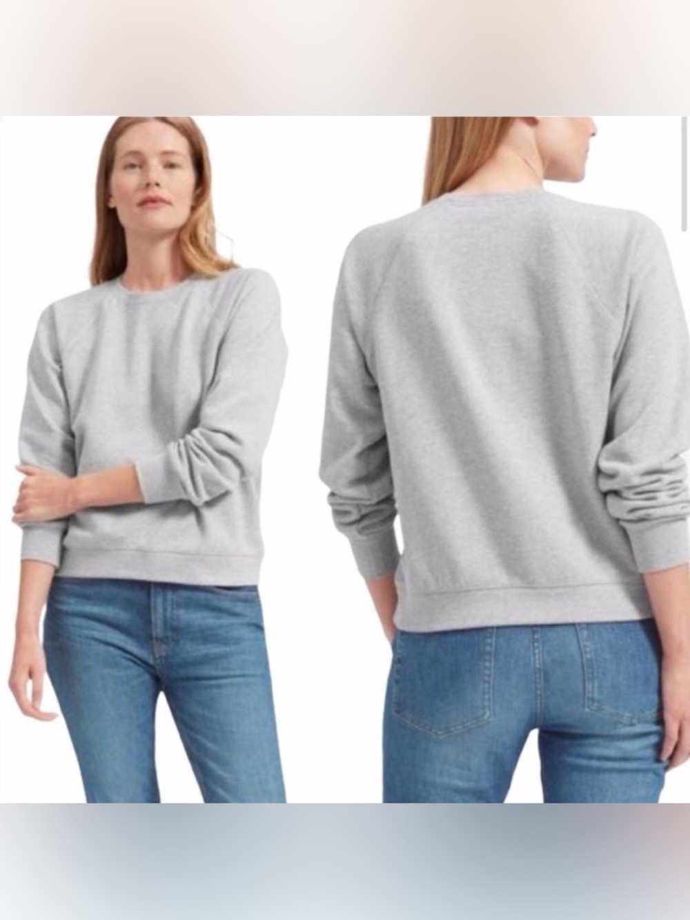 Everlane Classic French Terry Crewneck Pullover Grey Sweatshirt Size XXS NWT